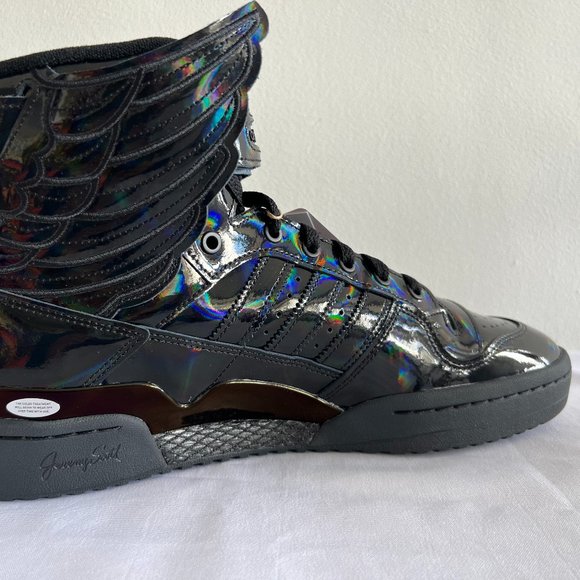 SOLD! Adidas Originals ObyO Jeremy Scott Wings 4 Core Black Cloud White Sneakers - Picture 2 of 13